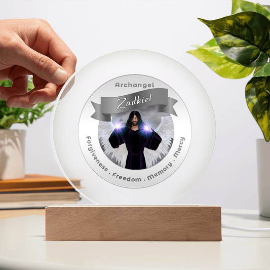 USB Circle Acrylic LED Light  - Archangel Zadkiel