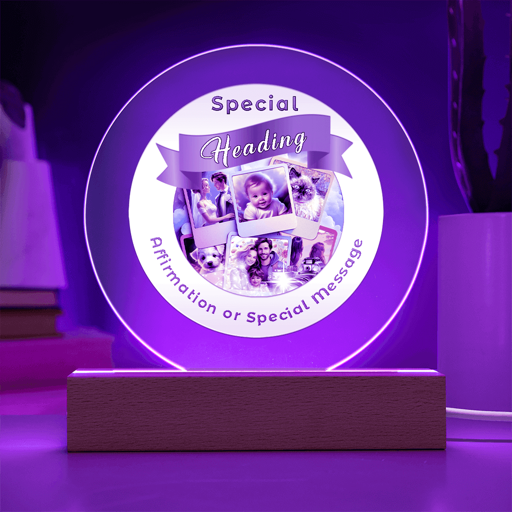 Custom Affirmation Acrylic Circle LED Light - Design Service More Than Charms