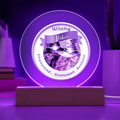 USB Circle Acrylic LED Light -  Witchy  Vibes - Wicked