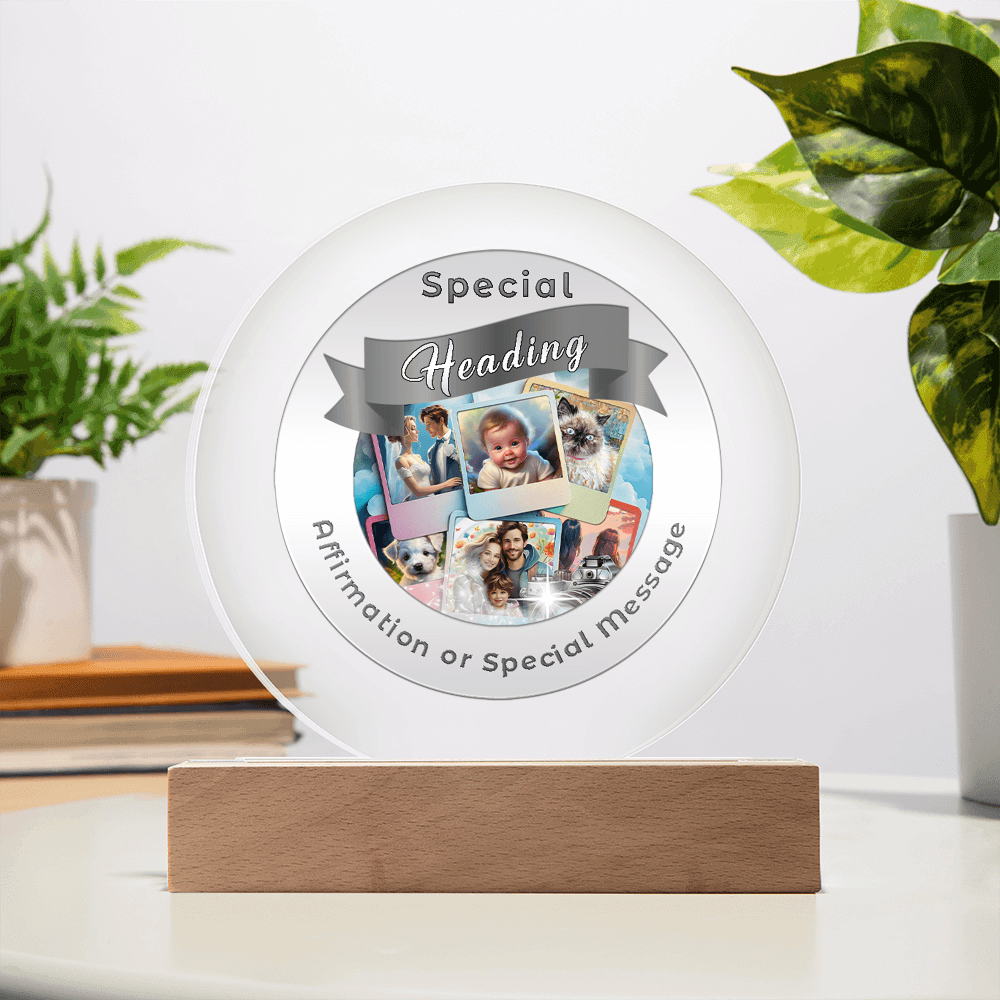 Custom Affirmation Acrylic Circle LED Light - Design Service More Than Charms