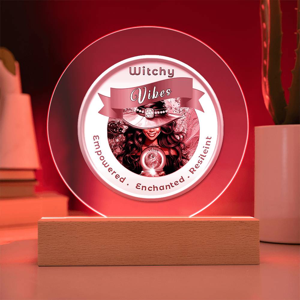 USB Circle Acrylic LED Light -  Witchy  Vibes - Dark