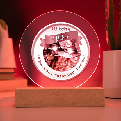 USB Circle Acrylic LED Light -  Witchy  Vibes - Wicked