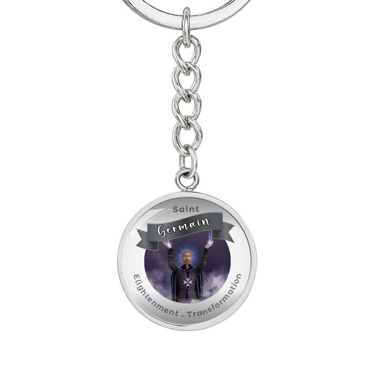 Saint Germain - Affirmation Keychain For Enlightenment & Transformation - More Than CharmsMore Than Charms