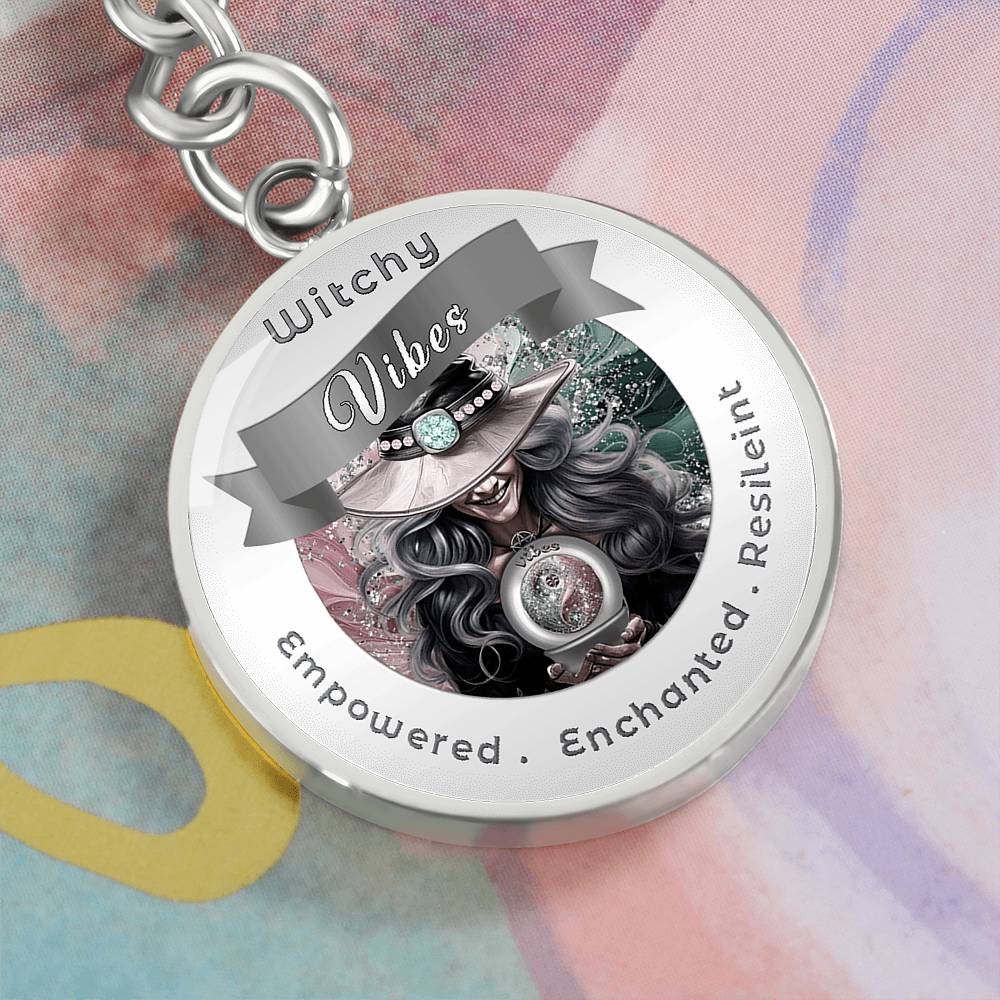 Witchy Vibes -Grey - Affirmation Keychain