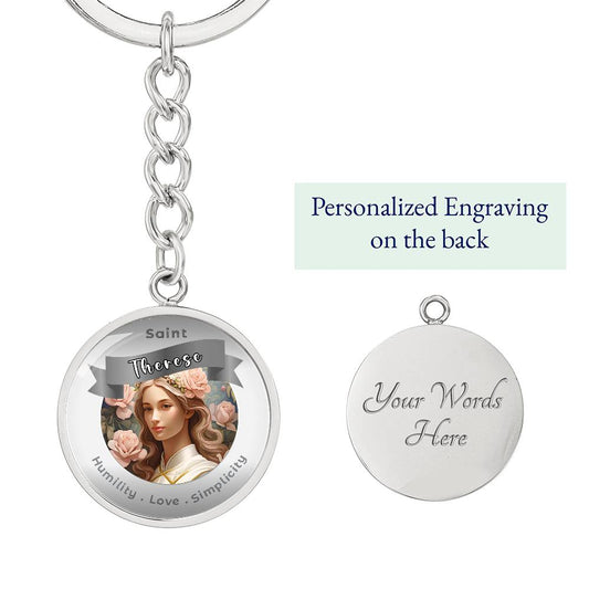 SaintThérèse - Affirmation Keychain For Humility Love Simplicity - More Than CharmsMore Than Charms