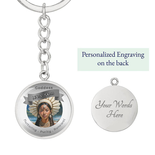 White Shell Woman - Affirmation Keychain For Nurturing Purity Renewal - More Than CharmsMore Than Charms