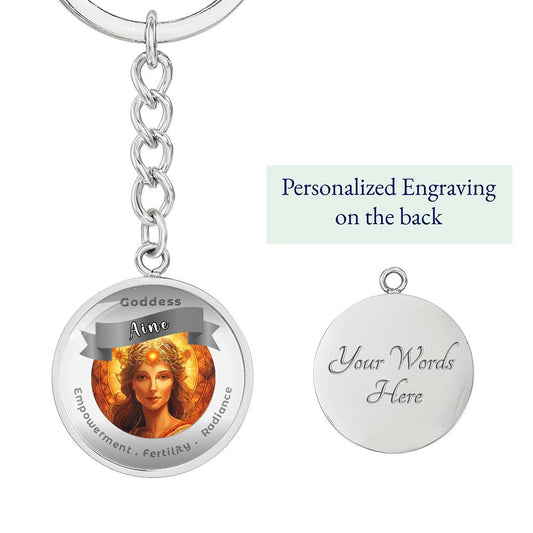 Goddess Aine - Affirmation Keychain For Empowerment Fertility Radiance - More Than CharmsMore Than Charms