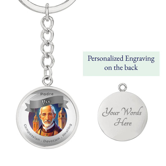 Padre Pio - Affirmation Keychain - More Than CharmsMore Than Charms