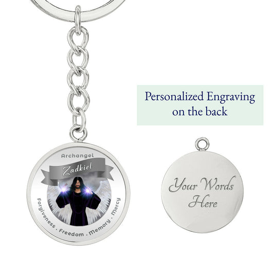 Archangel Zadkiel - Affirmation Keychain For Freedom, Forgiveness, Memory & Mercy - More Than CharmsMore Than Charms