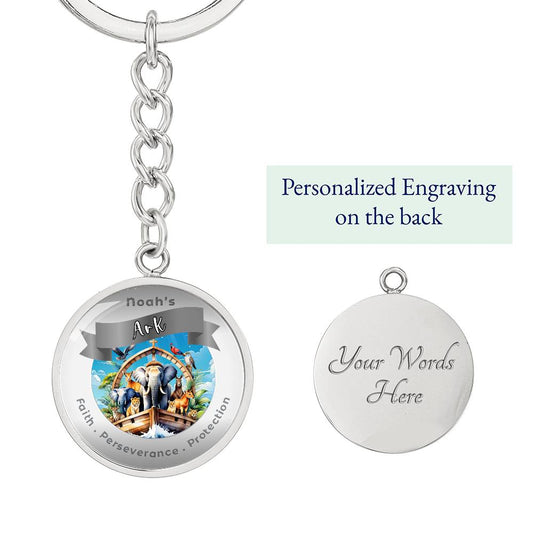 Noah's Arc - Affirmation Keychain For Faith Perseverance Protection- More Than CharmsMore Than Charms