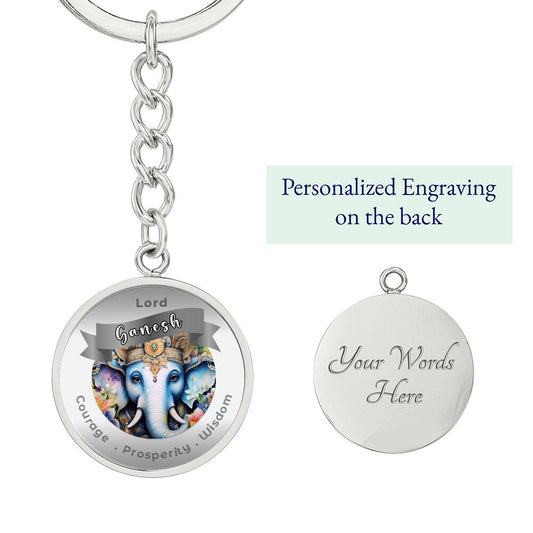 Lord Ganesh - Affirmation Keychain For Courage Prosperity Wisdom- More Than CharmsMore Than Charms