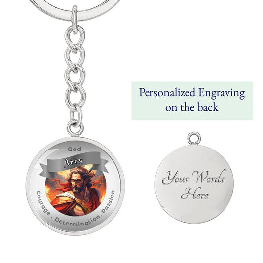 God Ares - Affirmation Keychain For Courage Determination Passion - More Than CharmsMore Than Charms