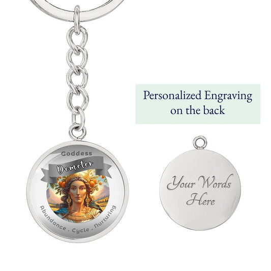 Goddess Demeter - Affirmation Keychain For Creativity Healing Inspiration For Abundance Cycle Nurturing- More Than CharmsMore Than Charms