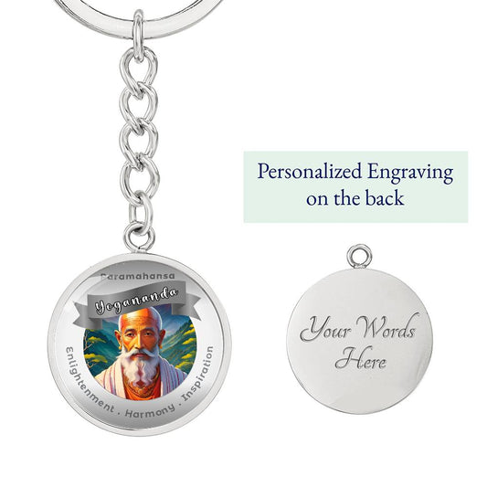 Paramahansa Yogananda - Affirmation Keychain For Enlightenment Harmony Inspiration - More Than CharmsMore Than Charms