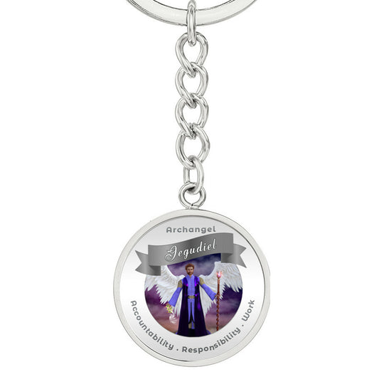 Archangel Jegudiel - Affirmation Keychain For Accountability, Mercy, Responsibility & Work - More Than CharmsMore Than Charms