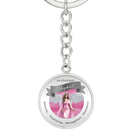 Archangel Jophiel - Affirmation Keychain For Beauty, Positivity, Perception & Radiance - More Than CharmsMore Than Charms