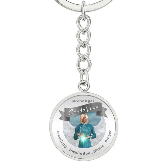 Archangel Sandalphon - Affirmation Keychain For Creativity, Inspiration, Music & Prayer - More Than CharmsMore Than Charms